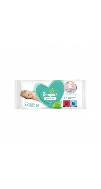 Pampers Μωρομάντηλα Sensitive, 1x52τμχ