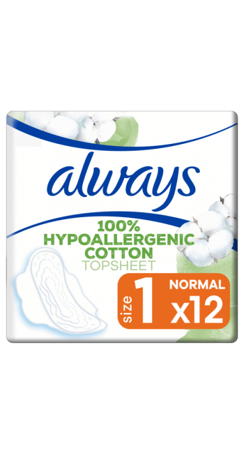 Always Cotton Protection Size 1 Normal Σερβιέτες, 12τμχ