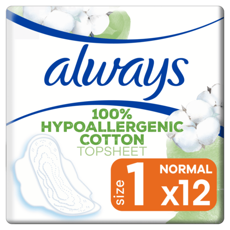 Always Cotton Protection Size 1 Normal Σερβιέτες, 12τμχ