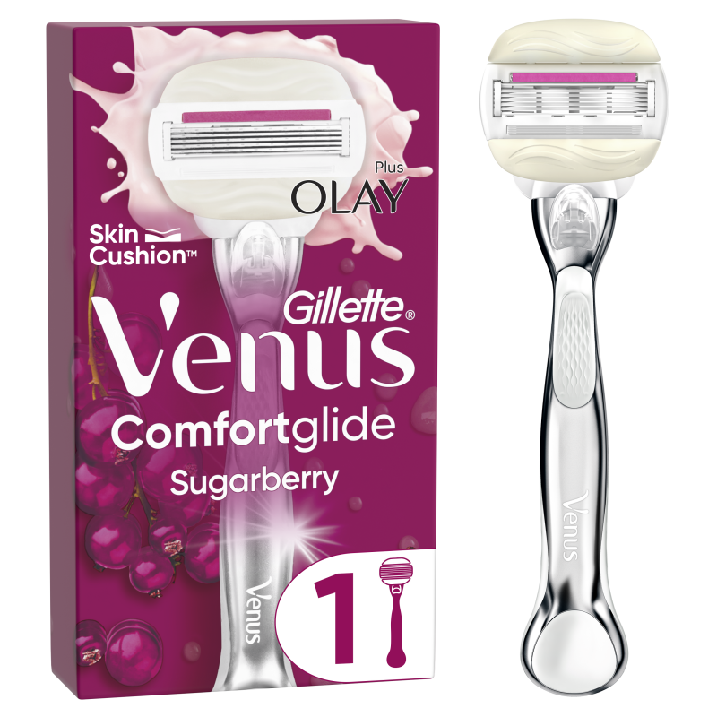 Gillette Venus ComfortGlide Sugarberry Γυναικεία Ξυριστική Μηχανή Με 1 Ανταλλακτική Κεφαλή