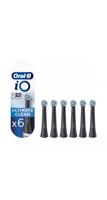 Oral-B iO Ultimate Clean Ανταλλακτικές Κεφαλές Ηλεκτρικής Οδοντόβουρτσας Μαύρο, 6τμχ