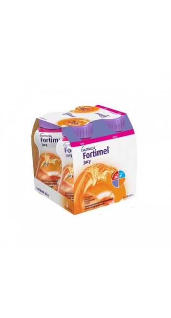 Fortimel Jucy Orange Θρεπτικό Σκεύασμα Υψηλής Ενέργειας Χωρίς Γλουτένη με Γεύση Πορτοκάλι, 4x200ml